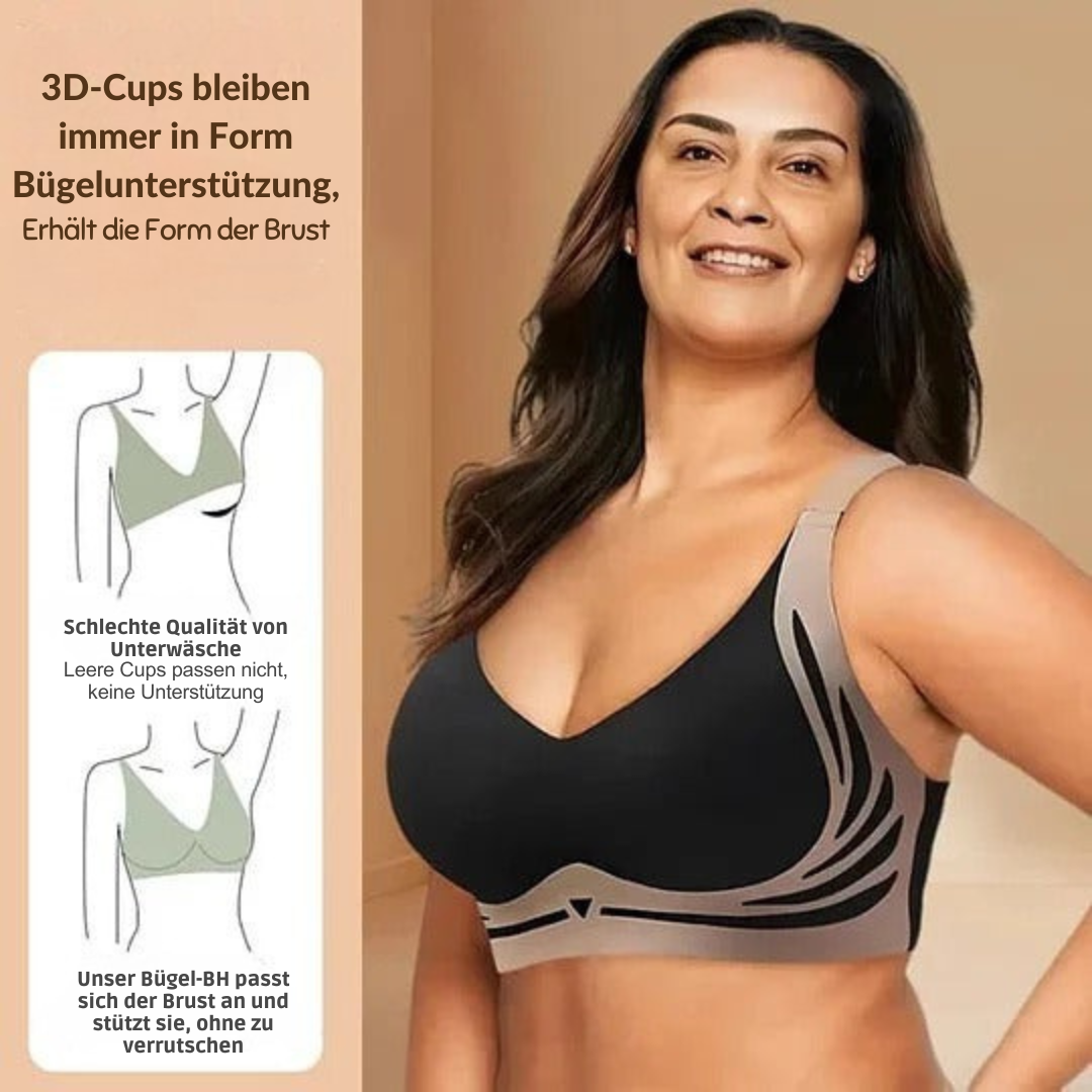 Beugelloze Push-Up BH Brede Bandjes U-Rug Comfortabele Lift Ondersteuning Zachte Pasvorm Dames Lingerie | Sansoti