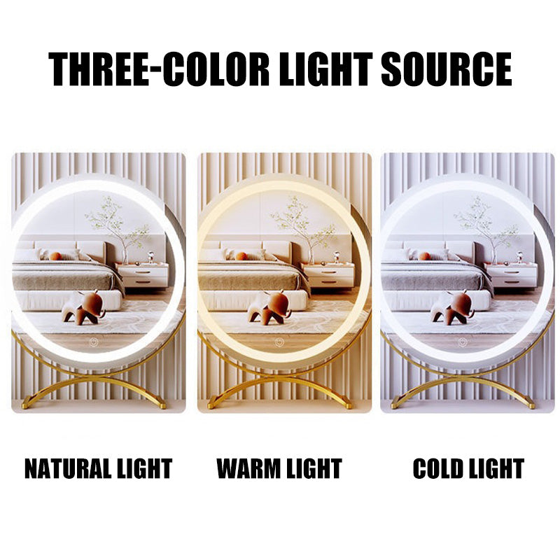 Miroir maquillage éclairage LED rechargeable 40cm pivotant 360° dimmable 3 modes lumière