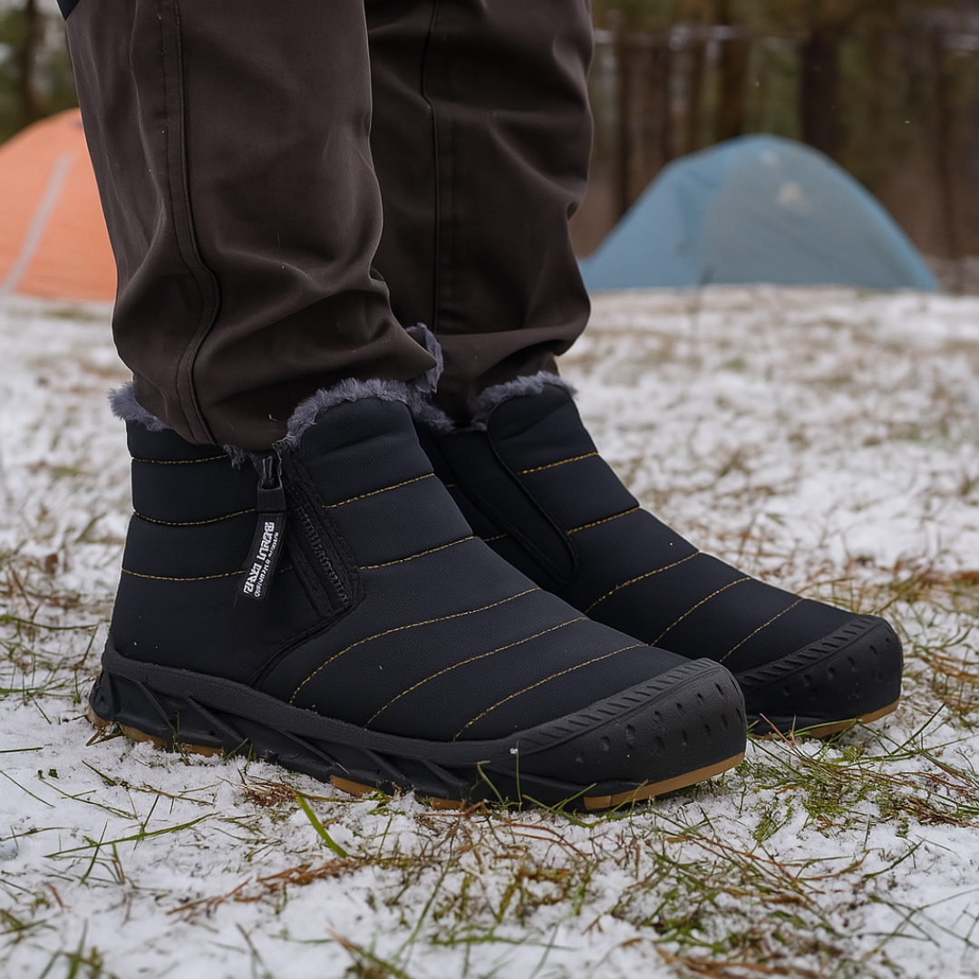 Bottes d'hiver étanches unisexes avec doublure polaire, fermeture éclair latérale et semelle antidérapante, pour garder les pieds au chaud dans la neige et en randonnée | Sansoti