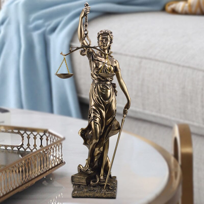 Beeld Godin van Justitia Hars Decoratief Sculptuur Advocaat Kantoor 30cm | Sansoti