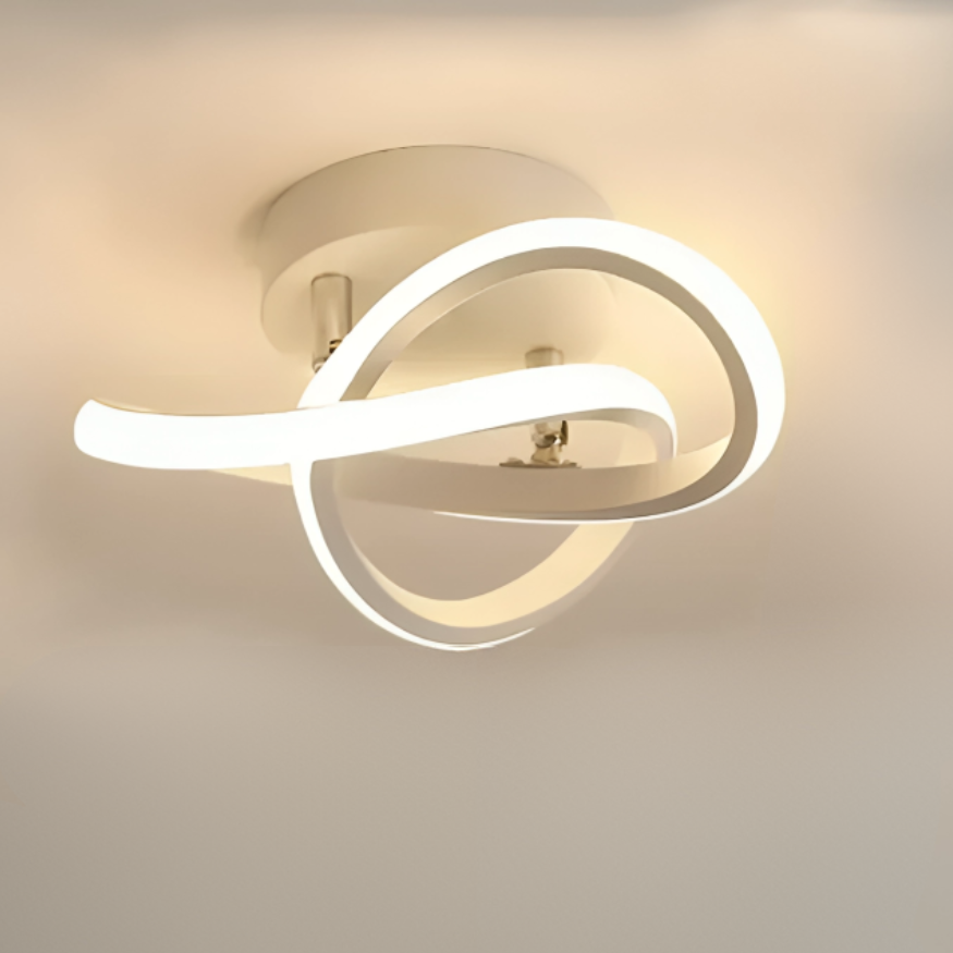 LED Plafondlamp Twee Ringen Design Warm Wit 18W Aluminium Acryl Modern Hal Gang Kantoor Balkon Verlichting | Sansoti