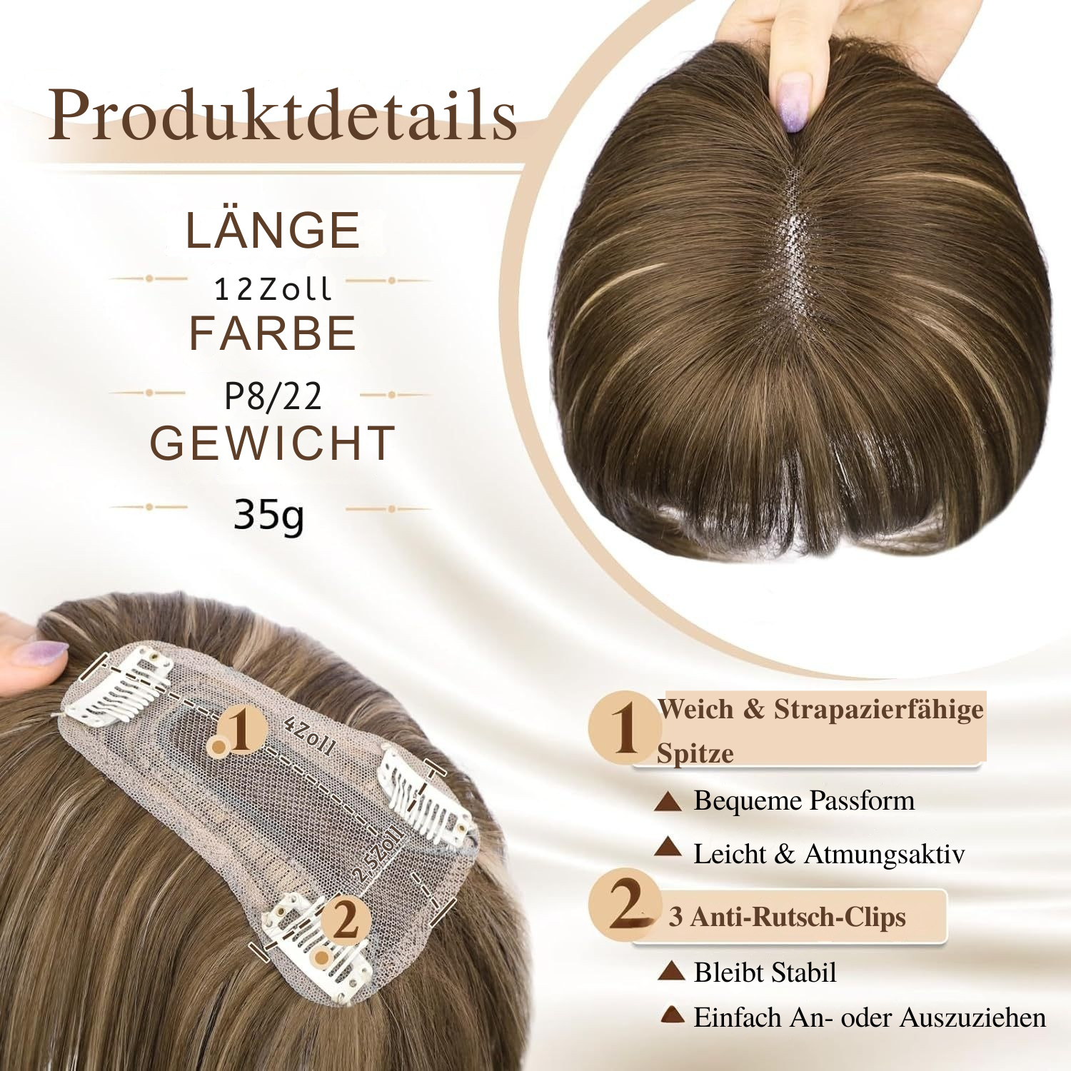 Clip-In Pony Haarstuk met Zachte Seitensträhnen voor Dagelijks Gebruik en Feestelijk Gelegenheden | Sansoti
