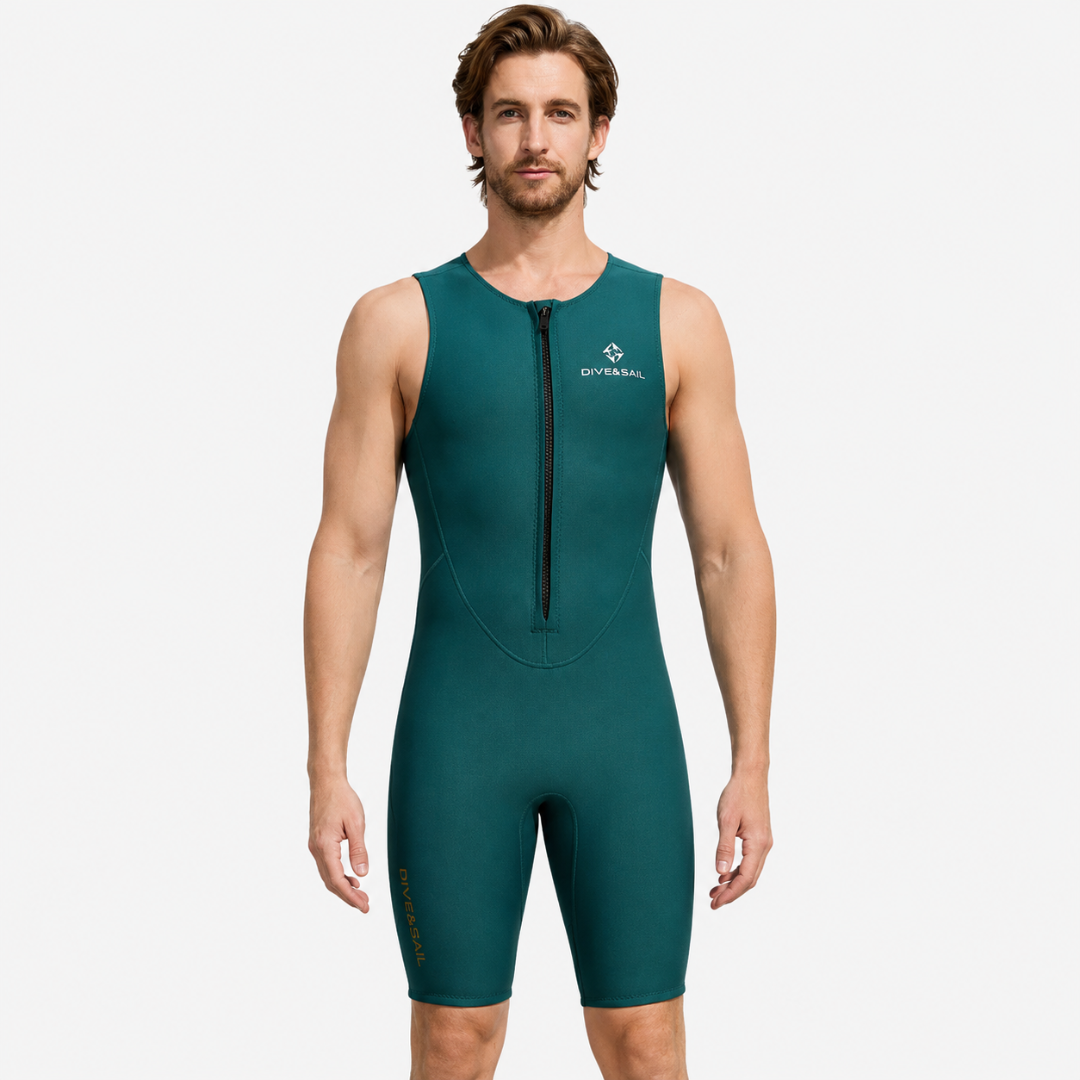 Ärmelloser Shorty-Neoprenanzug 2 mm für Wärme beim Schwimmen, Surfen, Schnorcheln und Tauchen in gemäßigten Gewässern | Sansoti
