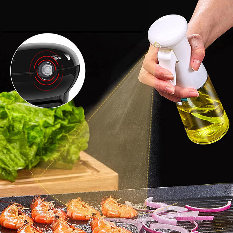 Olie Sprayfles met Luchtdruksysteem 200ml Transparant Zwart Wit Keuken Barbecue Bakken Doseerfunctie | Sansoti