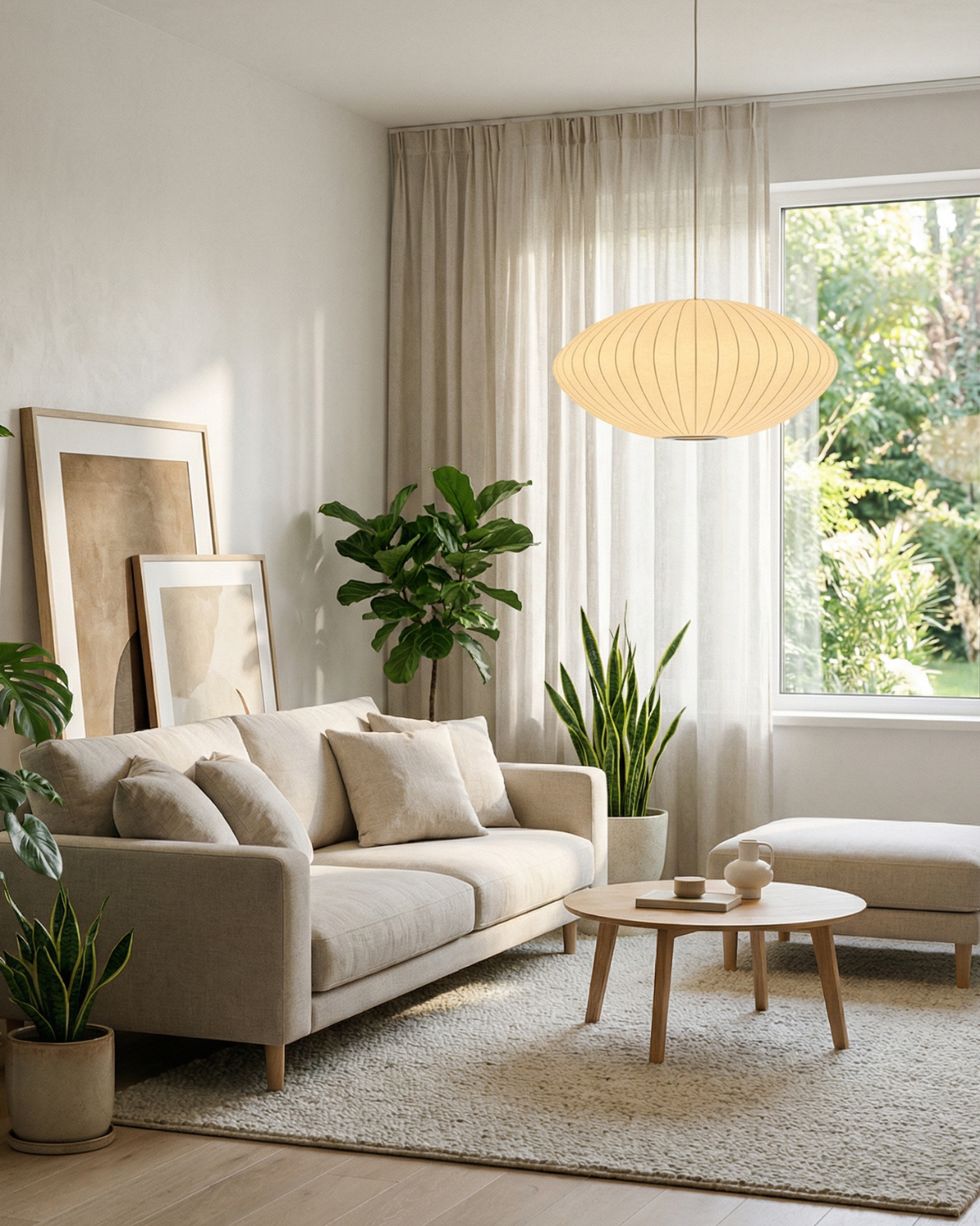 Moderne Ronde Hanglamp Met Geribbelde Kap En Warme Sfeerverlichting | Sansoti