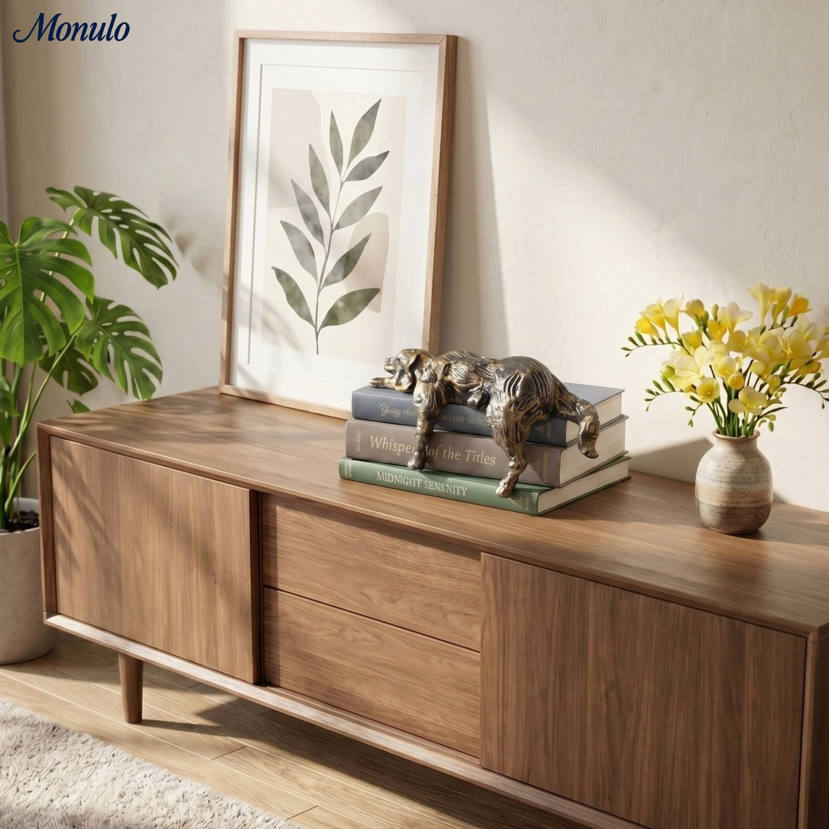Geometrische Hondenbeeldje van IJzer – Minimalistisch Decoratief Sculptuur voor Bureau | Sansoti