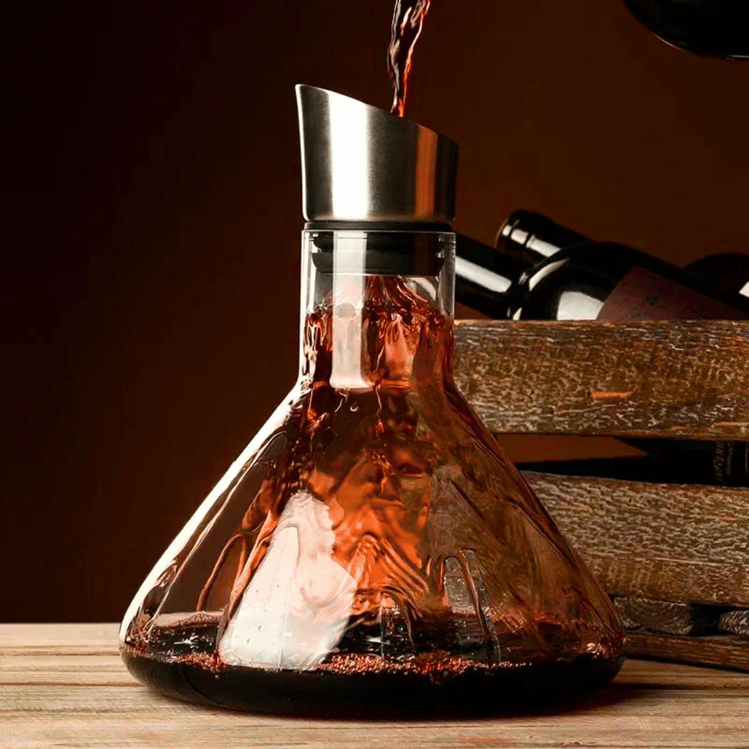 Wijnkaraf met Ijsberg Design – Kristalglas Decanter met 12-Kanaals Beluchtingssysteem voor Optimale Wijnsmaak | Sansoti