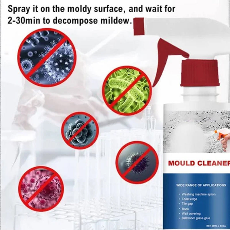 Spray do usuwania pleśni 60 ml do łazienki, kuchni, płytek i fug, usuwa plamy bez szorowania, butelka PE, przeciwgrzybiczy | Sansoti