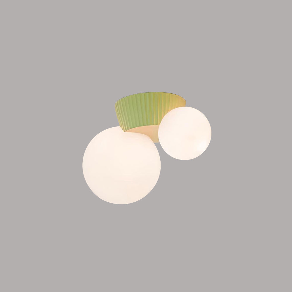 Hängeleuchte Decke 2 Lichtkugeln Resin Grün Wohnzimmer Schlafzimmer Flur Kugelleuchte Modernes Design | Restfield