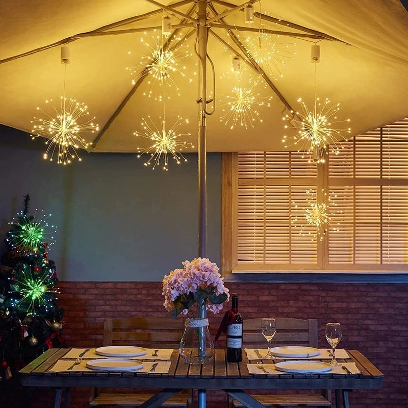 LED Firework Light String with 40 Branches and 200 Lights for Indoor and Outdoor | Sansoti