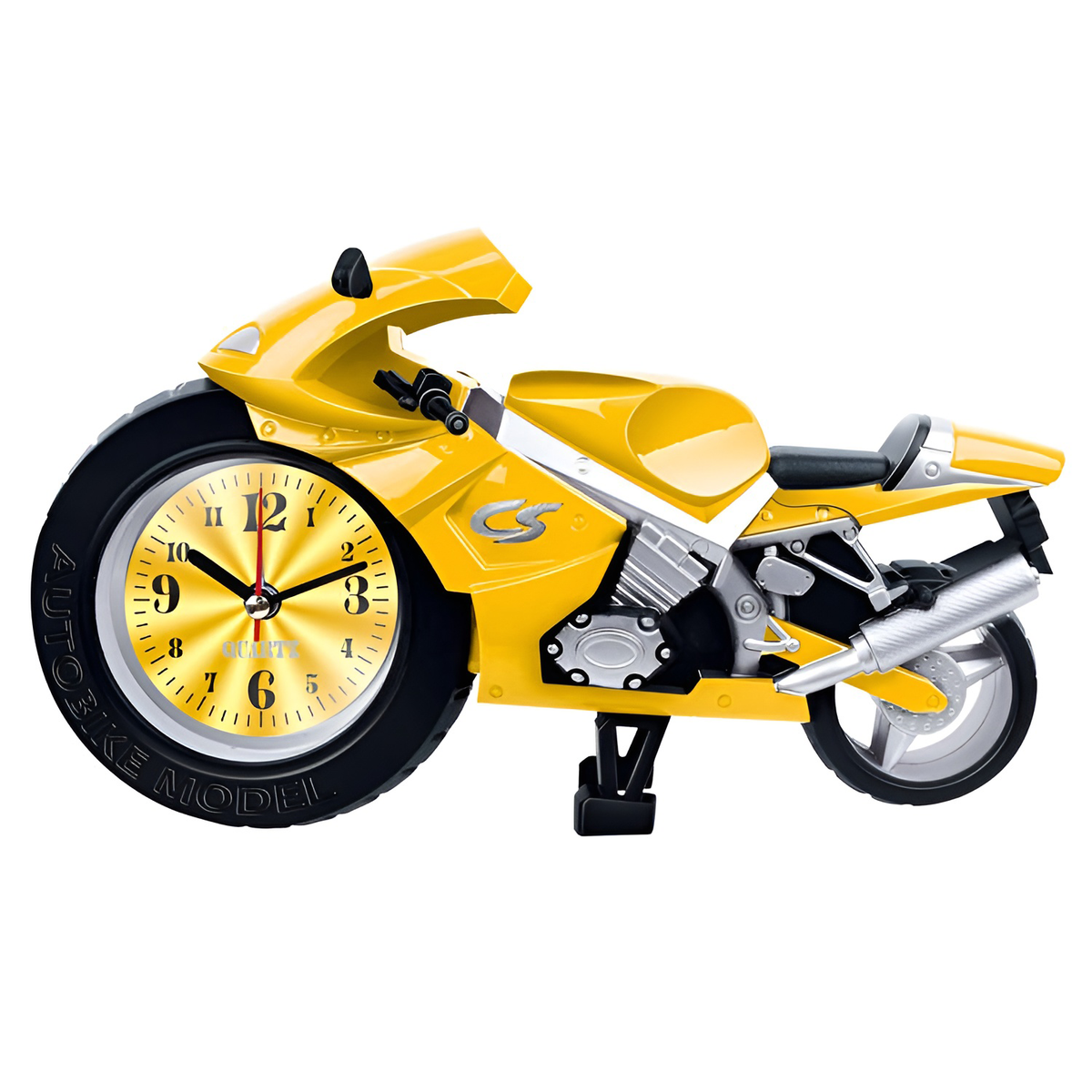 Motorrad-Wecker mit großem Zifferblatt, Kinderuhr, Sportmotorrad-Design, dekorativer Wecker, Zeitanzeige, robust | Sansoti