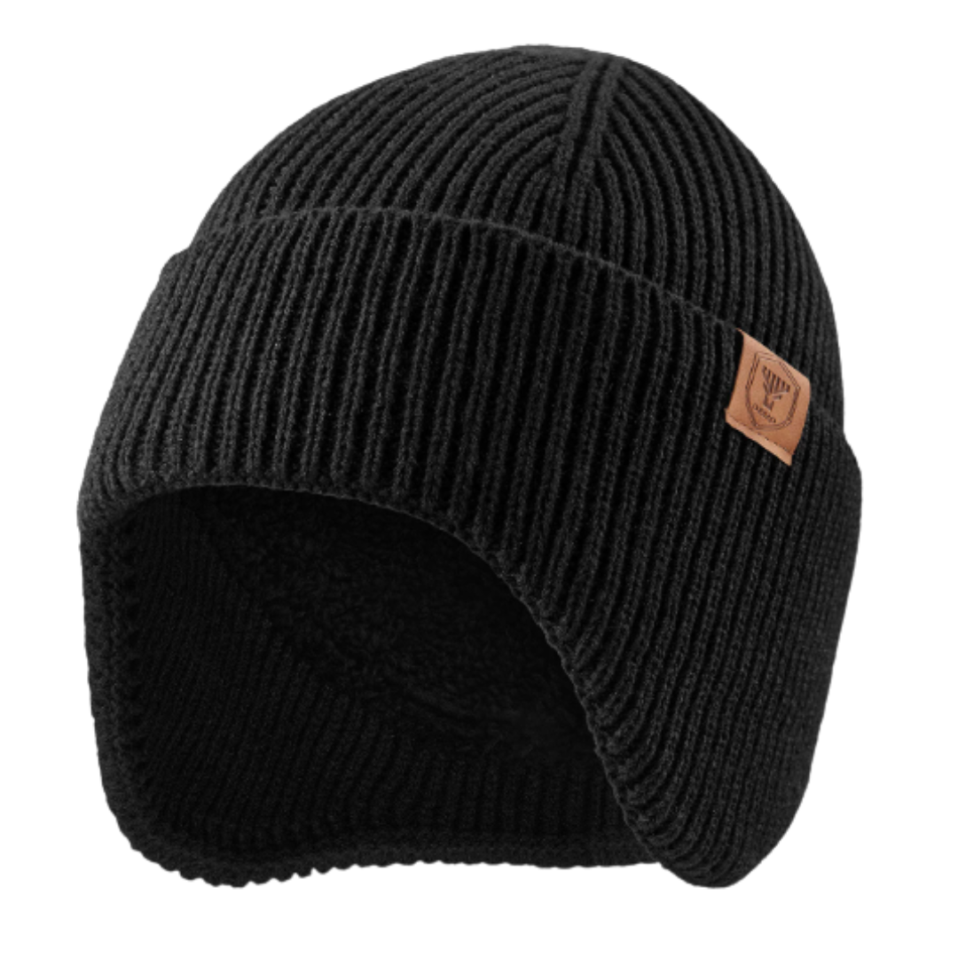 Gestrickte Wintermütze mit Ohrenklappen und weichem Fleecefutter Unisex Outdoor Wintersport Skifahren Wandern | Sansoti