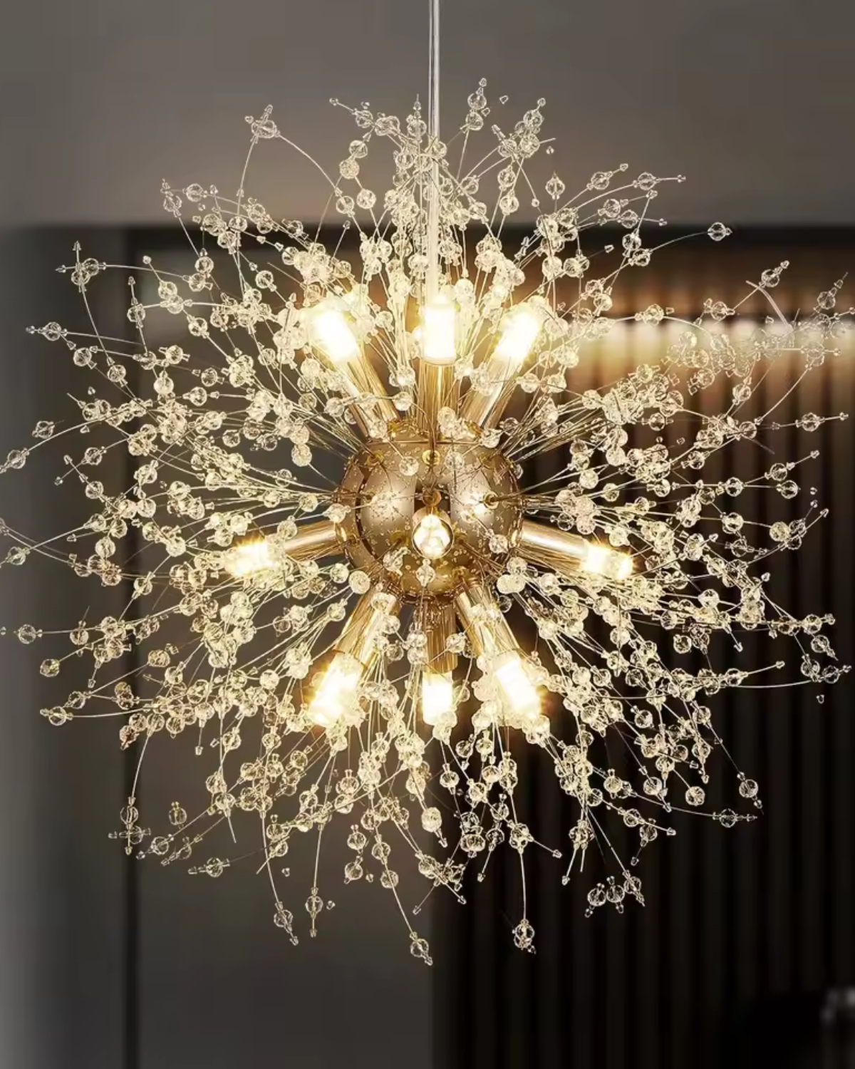 Stervormige Kroonluchter met Metalen Takken Goud Zilver voor Woonkamer Eetkamer Modern Interieur Hanglamp Plafondverlichting 40-60cm | Sansoti
