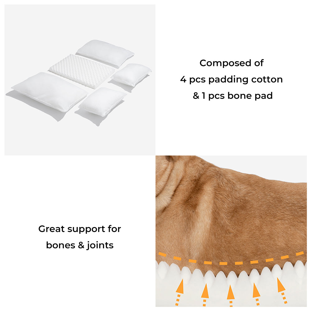 Gestreepte Pluche Hondenbed Tweelaags Kunstlam Warm Afneembaar Beige Roze Zwart M L XL 2XL Huisdier Comfort | Sansoti