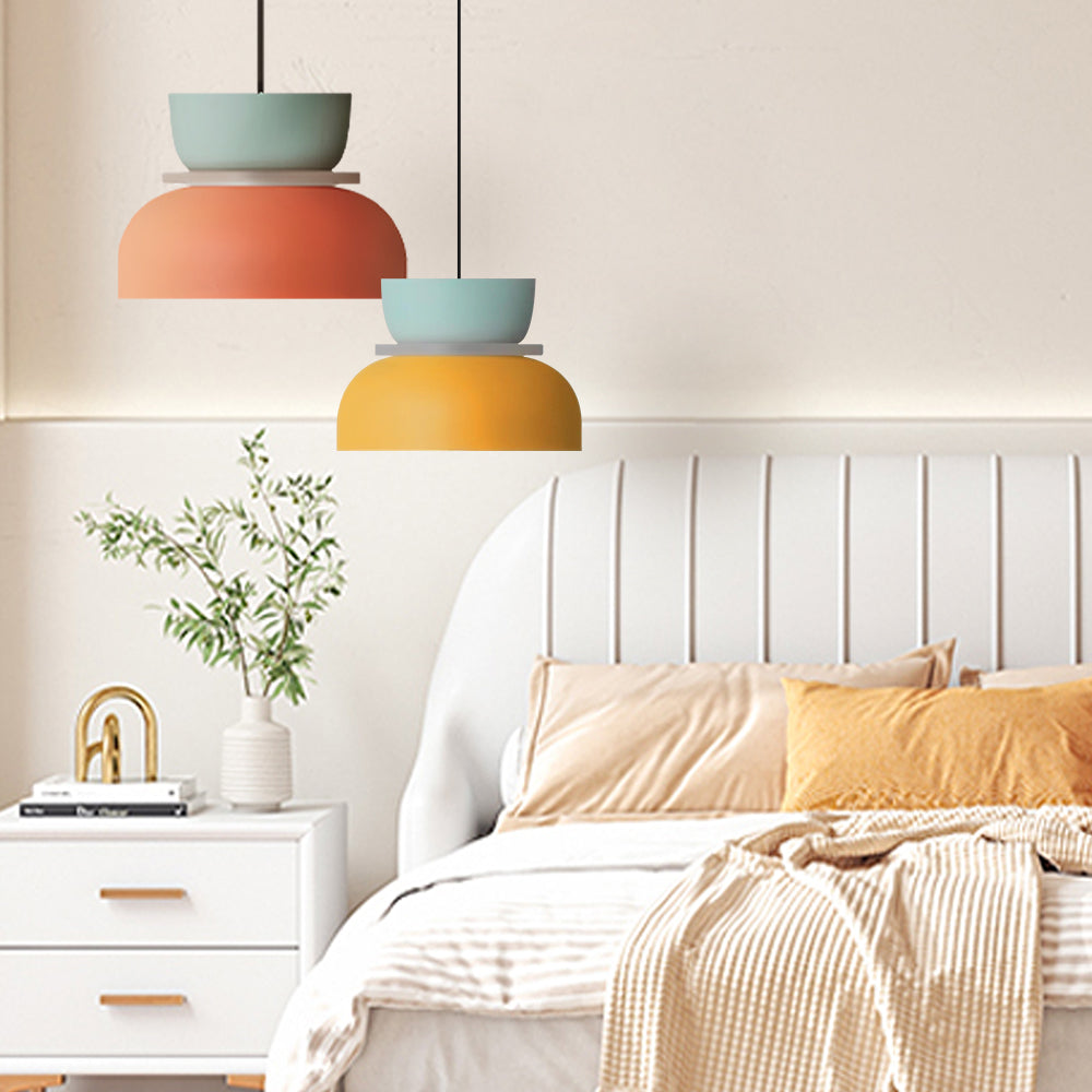Hanglamp Nordic Color Block Aluminium Acryl Macaron 29cm E27 | Sansoti