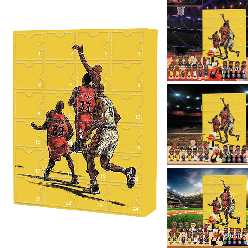 NBA Basketball Advent Calendar 24 Compartments December Countdown Collectible Figures Ornament Memorabilia Fans | Sansoti