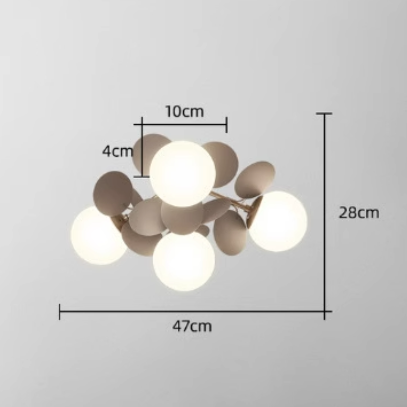 Bloementaklamp Plafond Meerkleurig Glas Metaal 4-15 Lichtpunten Natuurgeïnspireerd Design Woonkamer Eetkamer | Sansoti