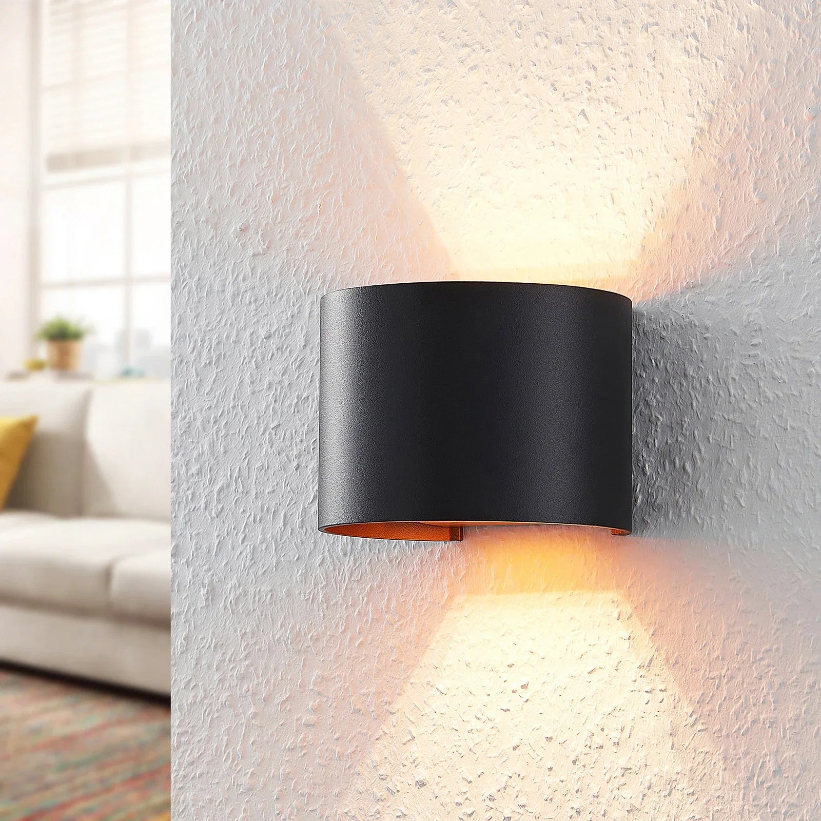 Wandlamp Verstelbaar Zwart Goud Aluminium Up Down Verlichting Interieur Modern Design Dimbaar Woonkamer | Sansoti