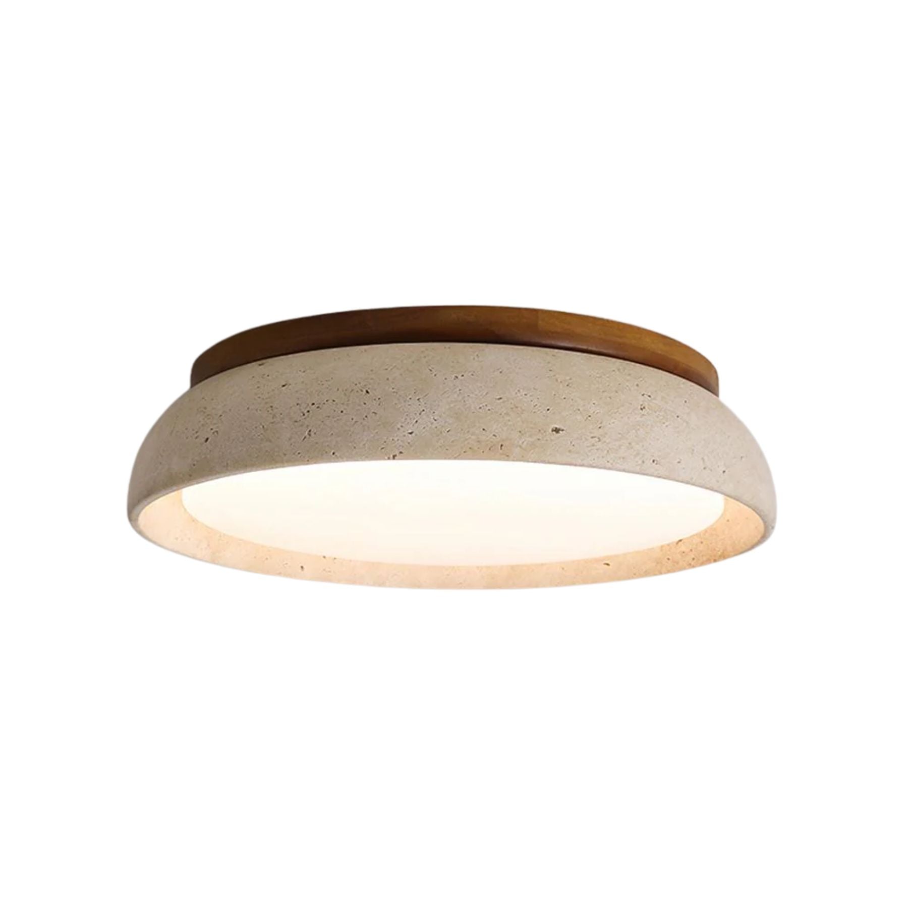 Plafonnier Depiara travertin bois LED 3000K beige éclairage plafond salon chambre hall salle de bain moderne minimaliste | Restfield