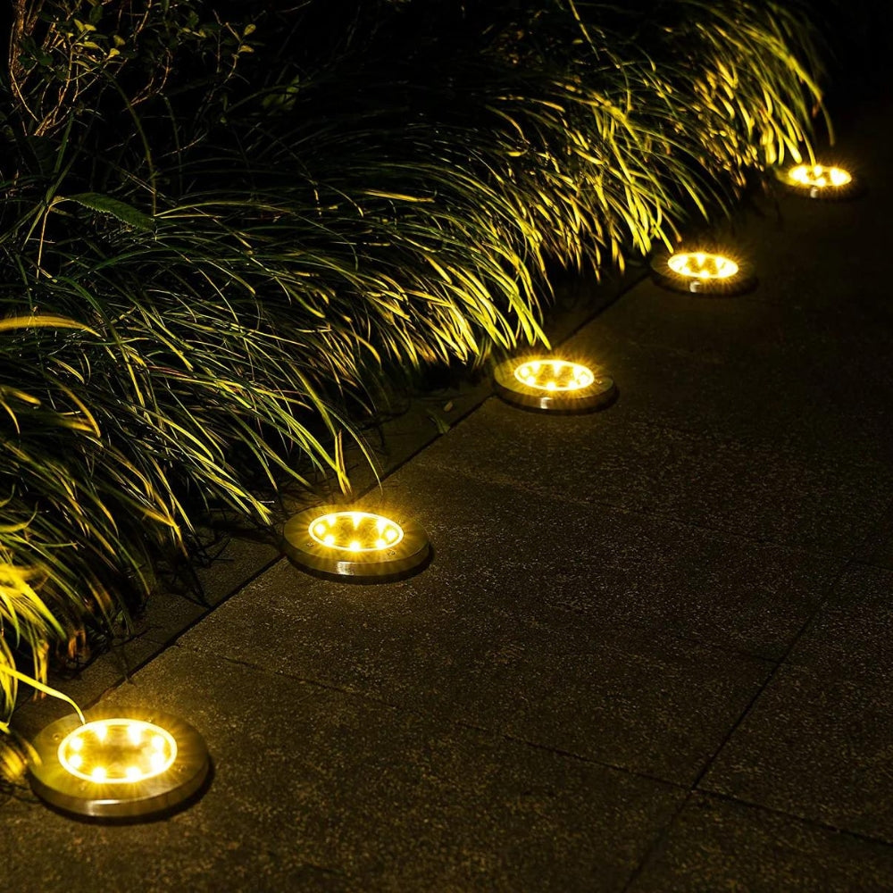 Solar-powered in-ground spotlight set for garden path lighting, outdoor terrace, lawn, driveway, LED lights, garden lighting | Sansoti
