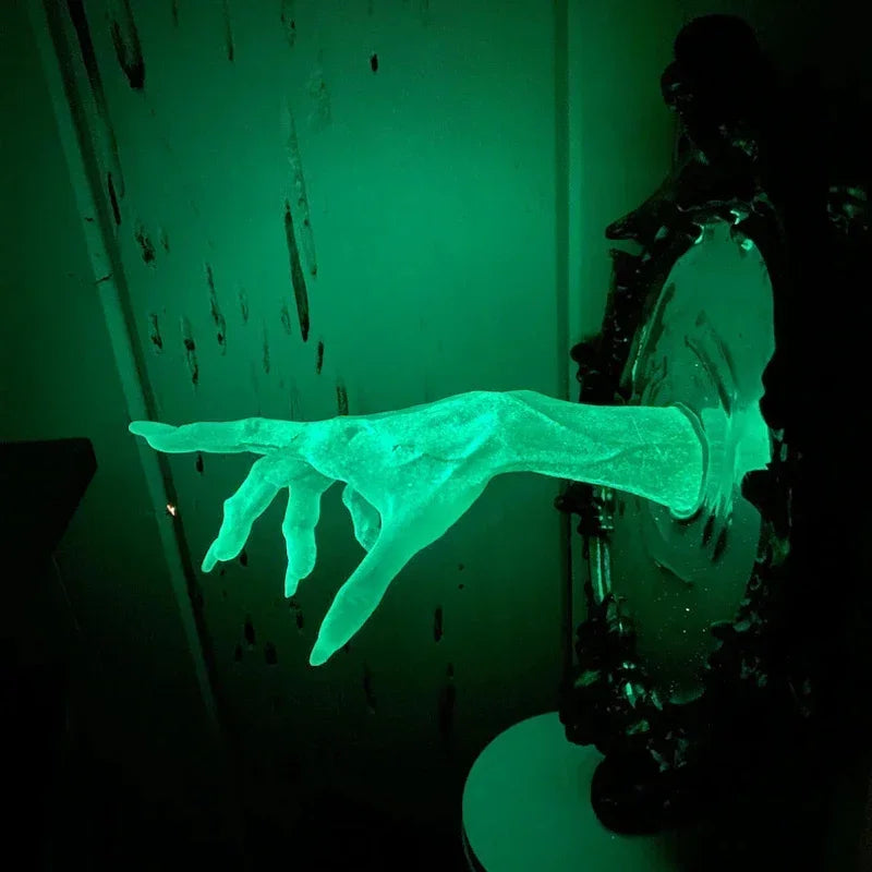 Gothic Hand Wall Decoration with Frame Border - Resin Ghost Figure with Glowing Effect for Halloween | Sansoti