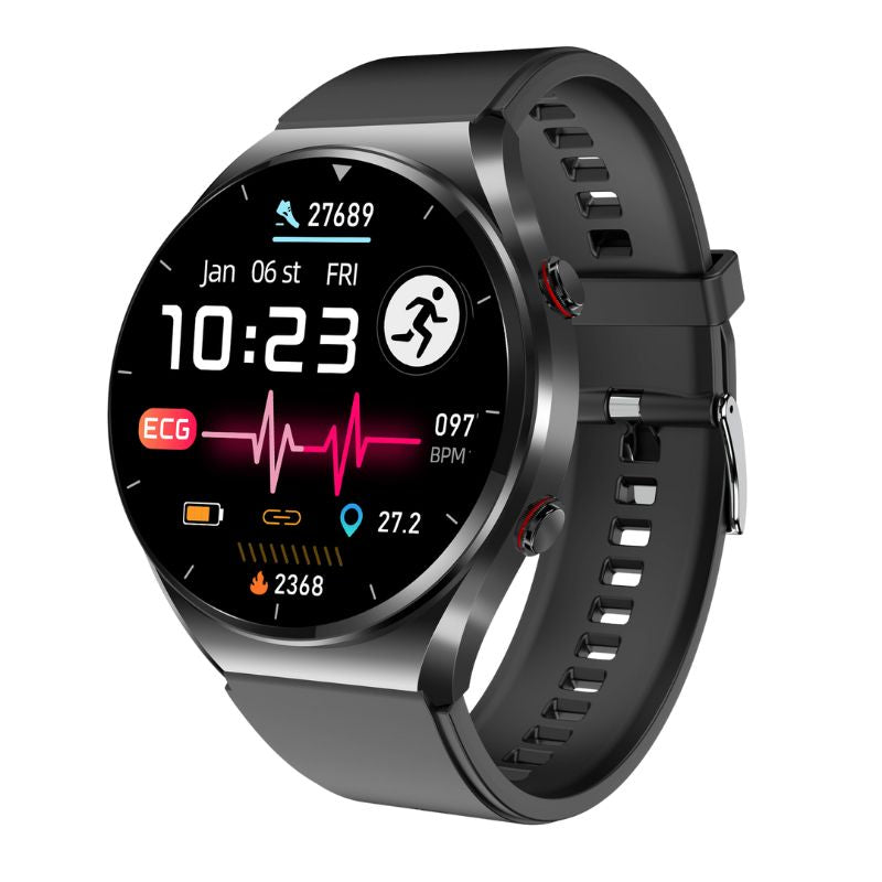 Smartwatch met Hartslagmeting en Bloedsuikermonitoring Digitaal Horloge Zwart Gezondheidshorloge Sporthorloge | Sansoti