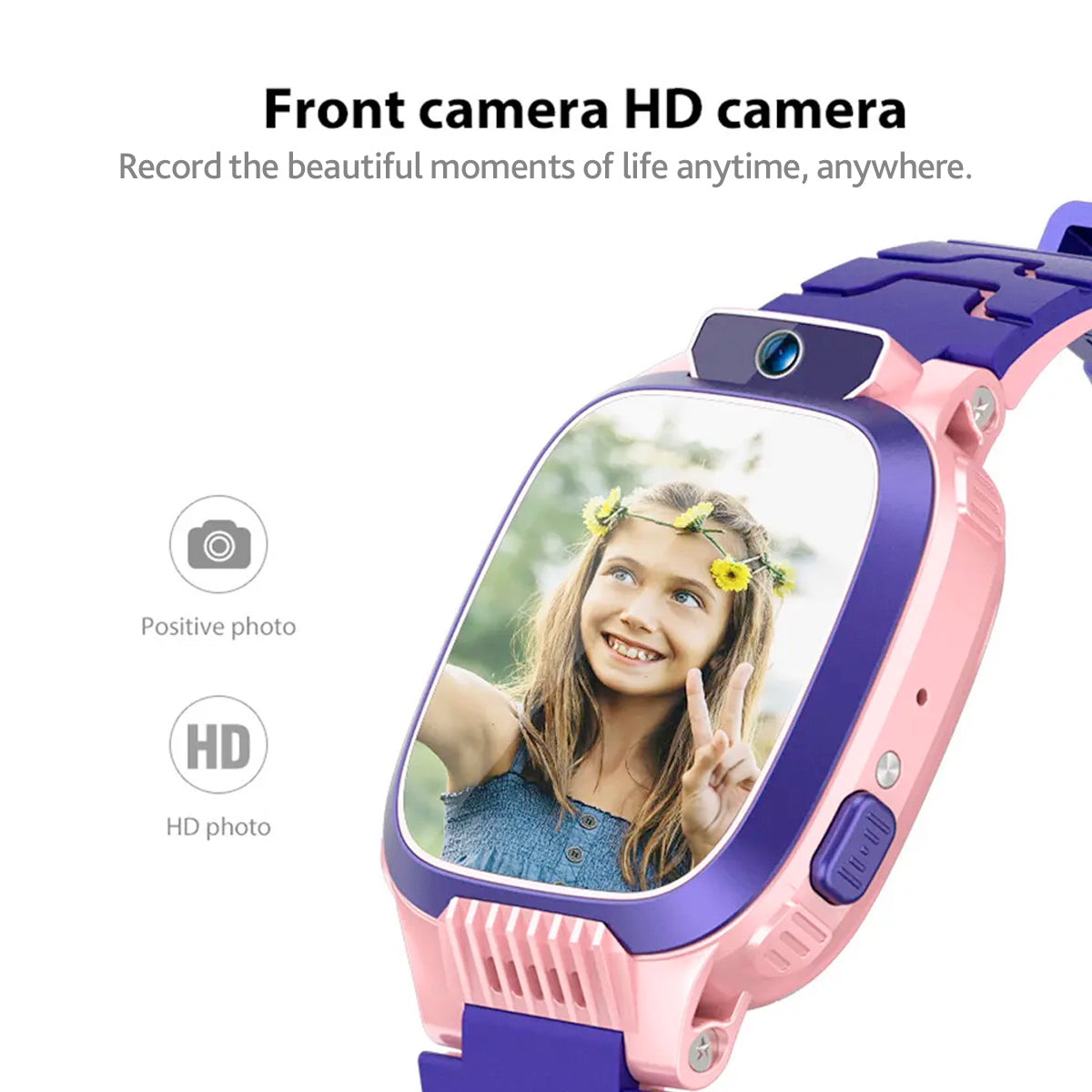 Montre Connectée Enfant avec Suivi LBS et Design Étanche pour Enfants Rose Bleu | Sansoti