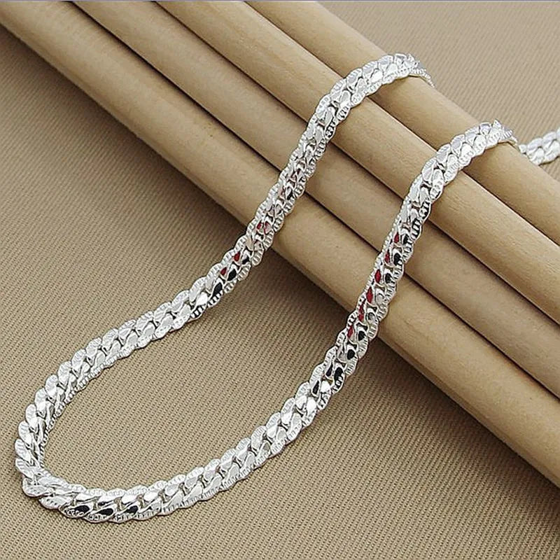 Elegante Sterling Zilveren Schakelketting 925 – Minimalistisch Sieraad voor Dagelijks Gebruik en Feestelijke Gelegenheden | Sansoti