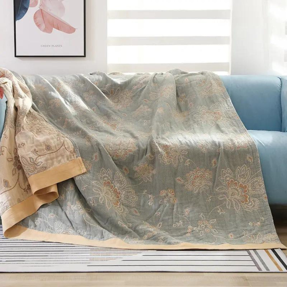 Jacquard Bloemendeken All-Season Ademend Licht Plaid Bedhoes Woonkamer Slaapkamer Decoratief Comfort | Sansoti