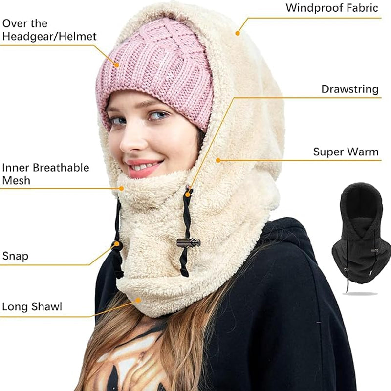 Fleece-Balaclava für den Wintersport mit Nackenschutz, verstellbar, atmungsaktiv, Unisex-Gesichtsmaske für Outdoor-Aktivitäten | Sansoti