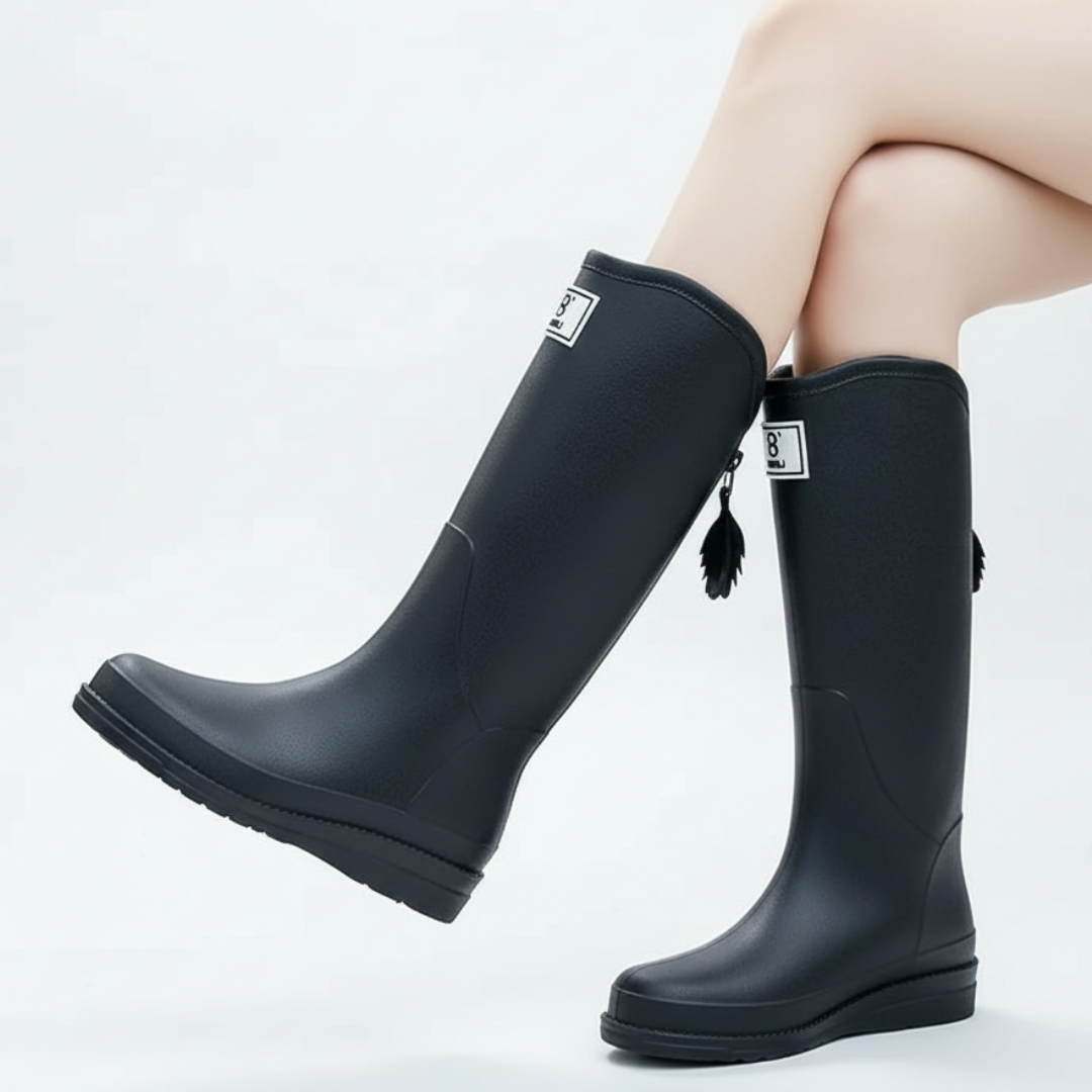 Waterdichte Regenlaarzen Dames Halfhoog PVC Slip-On Laarzen Voorjaar Herfst Weerbestendige Tuinlaarzen | Sansoti