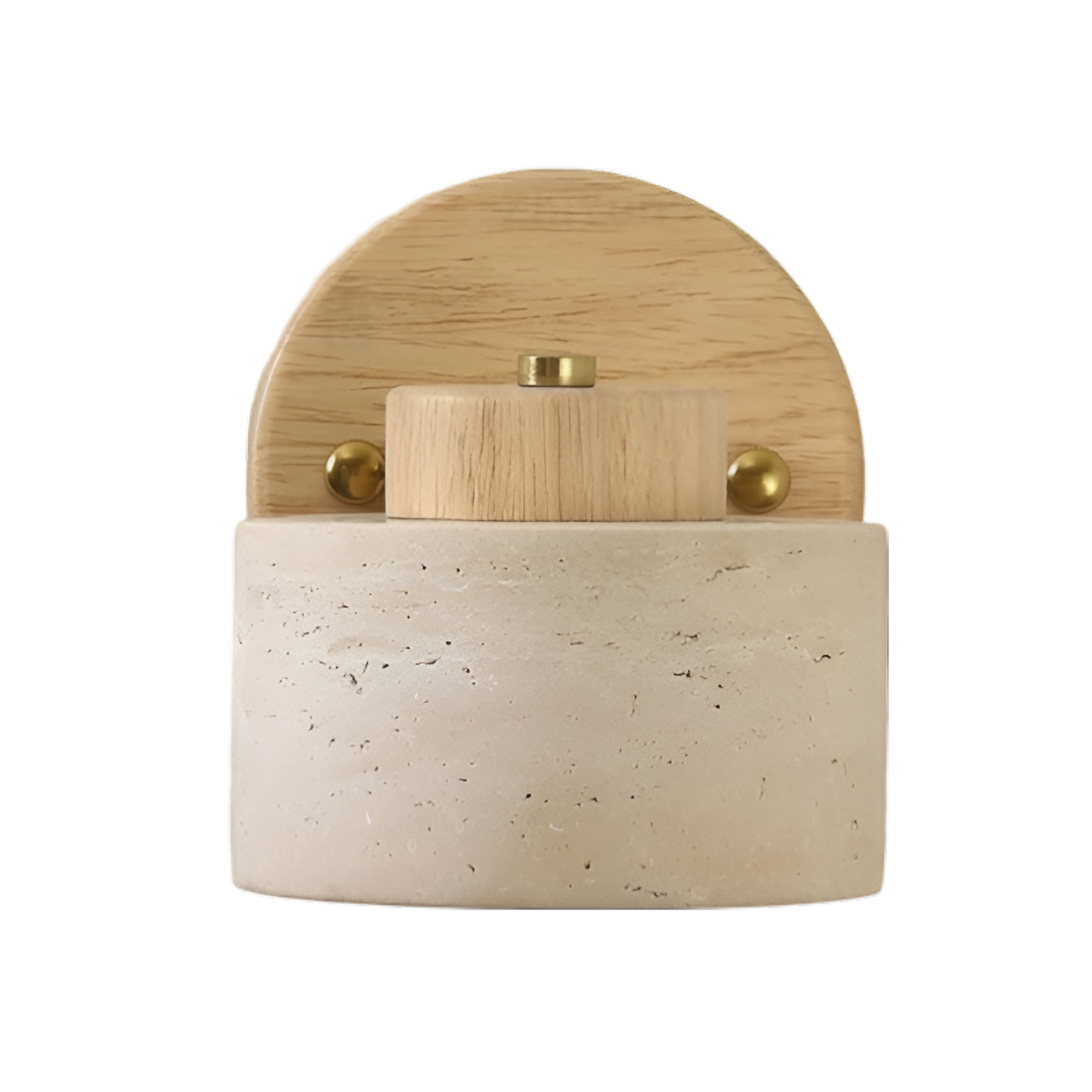 Wandlamp Travertin Steen LED E27 3000K Japandi Compact Rond | Sansoti