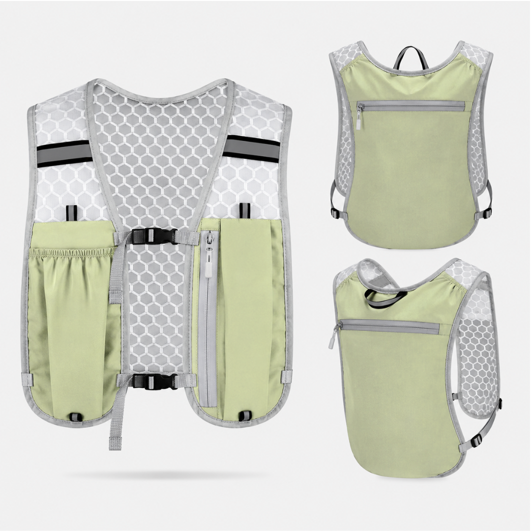 Laufweste mit 5-Liter-Hydration, ultraleicht, Trailrunning-Marathon, Laufsport, Schwarz Grau Grün | Sansoti