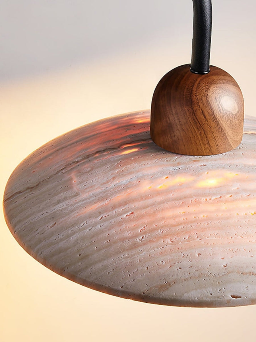 Travertijn Wandlamp Minimalistische Schijf Design Natuursteen Verlichting voor Woonkamer Slaapkamer Gang Moderne Interieur Wandverlichting met Warm Licht | Sansoti