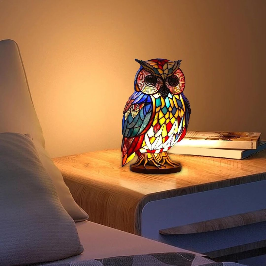 Handgemaakte Uilenlamp met Zacht Warm Licht voor Sfeervolle Verlichting | Sansoti