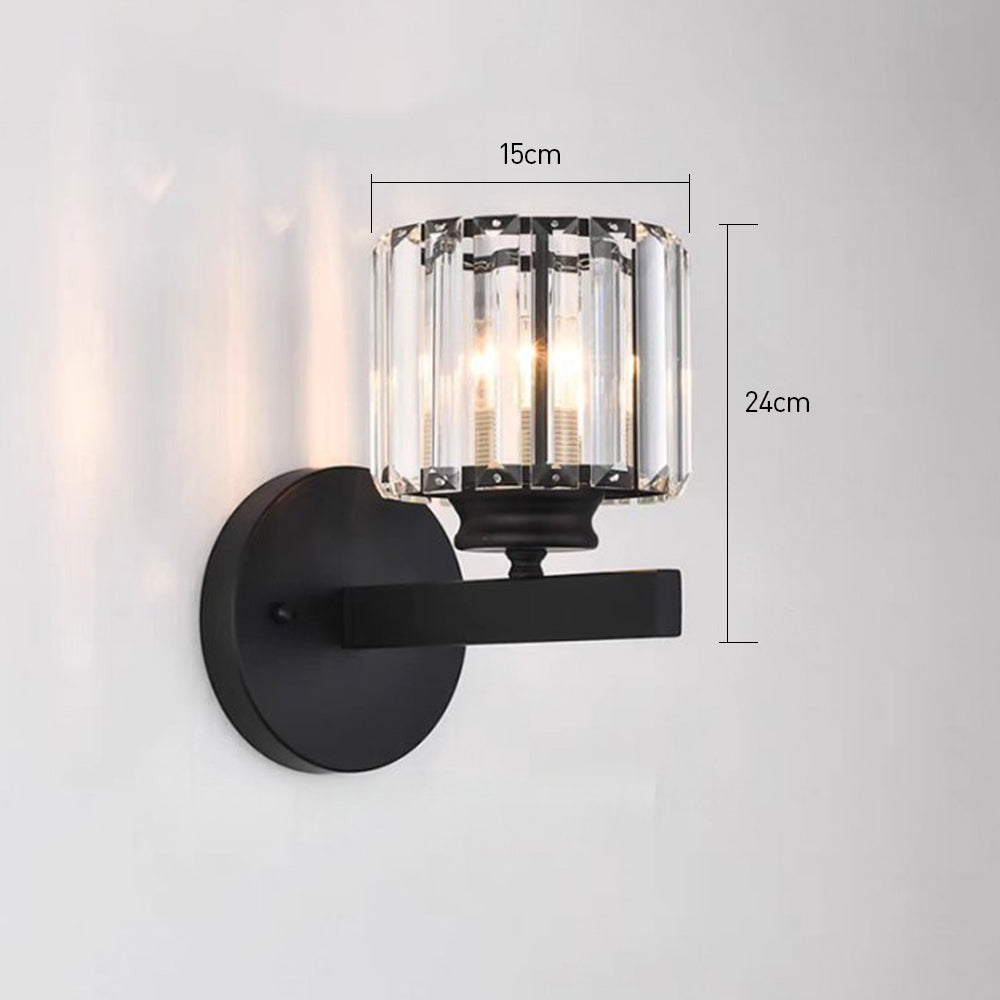 Wandleuchte Glas Metall Schwarz 24cm Wandbeleuchtung Wohnzimmer Schlafzimmer Moderne Wandleuchte Transparenter Schirm Akzentbeleuchtung | Restfield