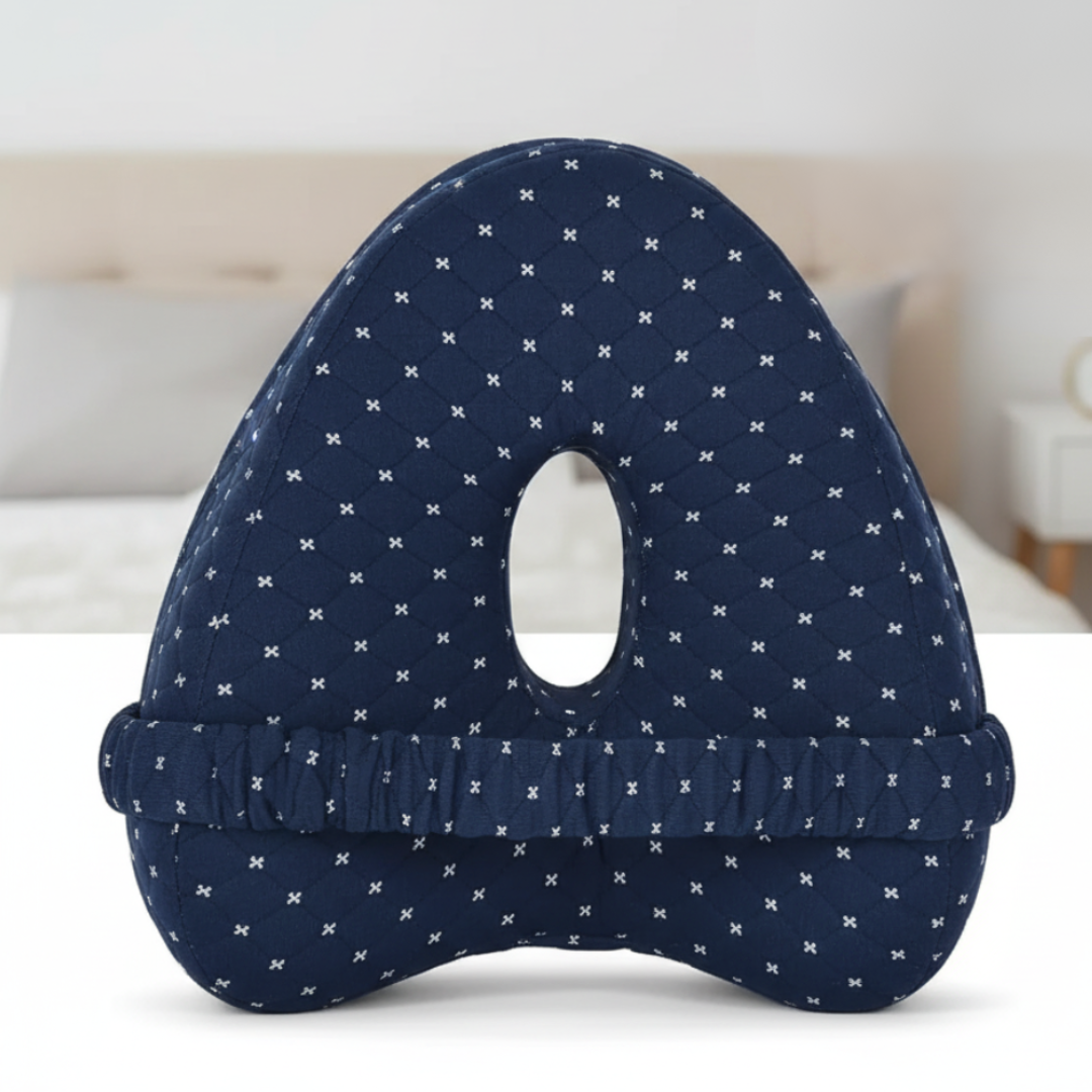 Ergonomic Leg Pillow for Side Sleepers Heart-Shaped Hip Relief Adjustable Strap Breathable Mesh Sleep Comfort | Sansoti