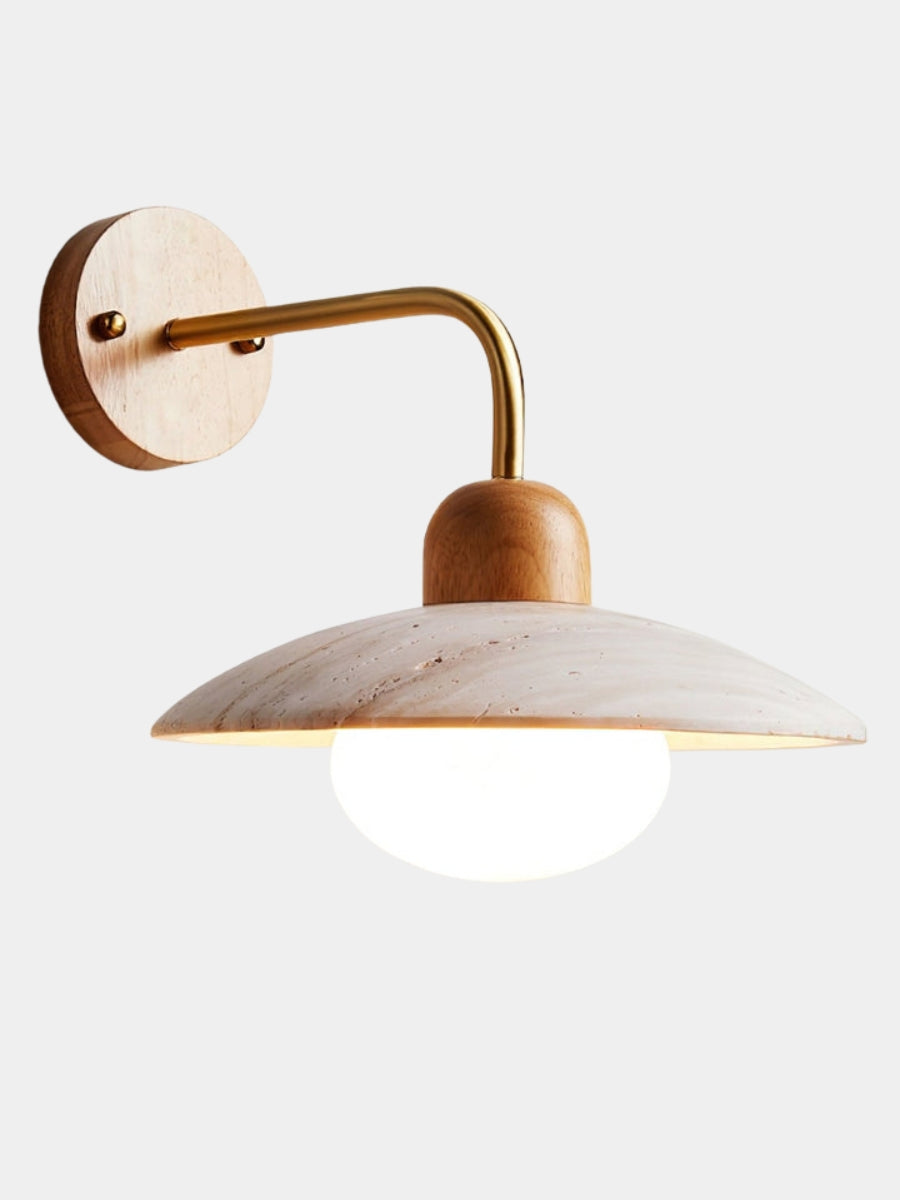 Travertijn Wandlamp Minimalistische Schijf Design Natuursteen Verlichting voor Woonkamer Slaapkamer Gang Moderne Interieur Wandverlichting met Warm Licht | Sansoti