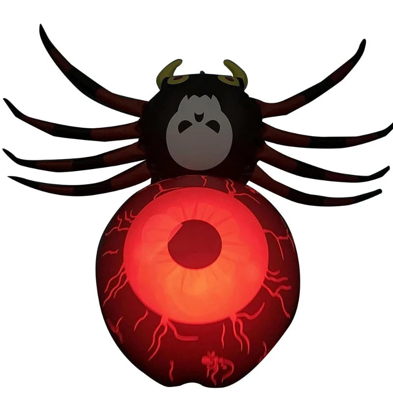 Inflatable Spider with Built-in LED Lighting for Halloween Garden Decoration Party Display Outdoors Garden | Sansoti