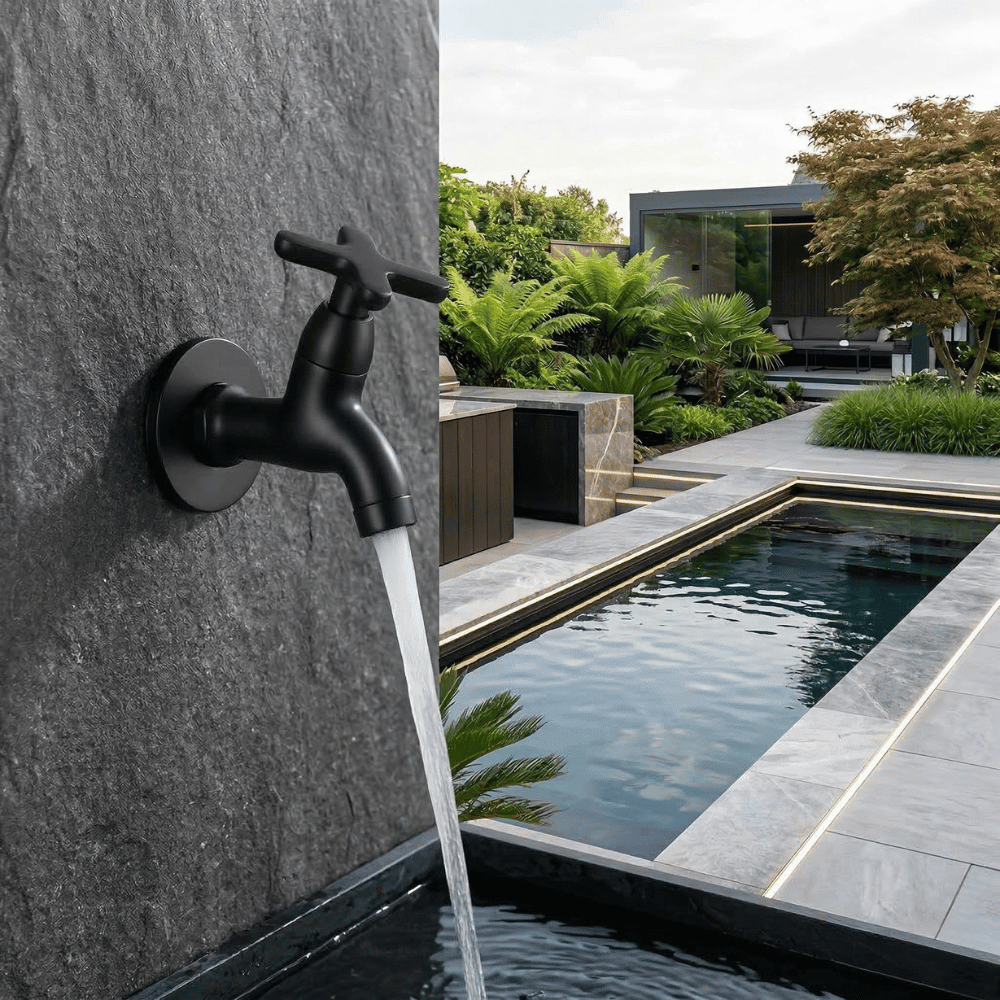Wandkraan Koudwater Messing Modern Rond Design Badkamer Keuken Tuin Interieur Duurzaam Stijlvol Praktisch | Sansoti