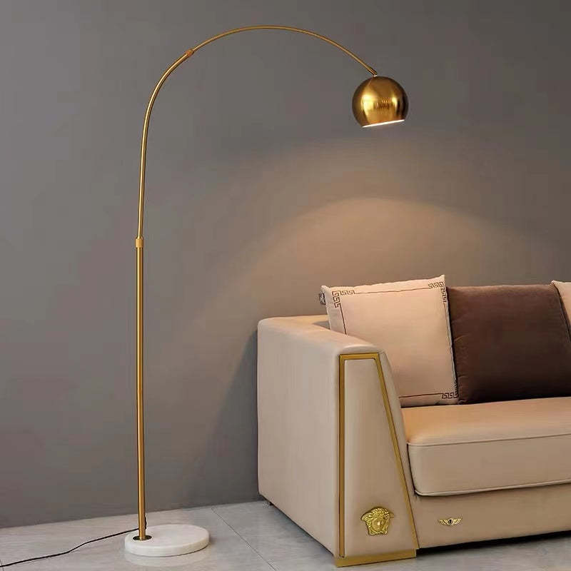 Bogen-Stehleuchte LED E27 Metall Retro Dimmbar Wohnzimmer Schlafzimmer Gelb Schwarz Weiß | Restfield