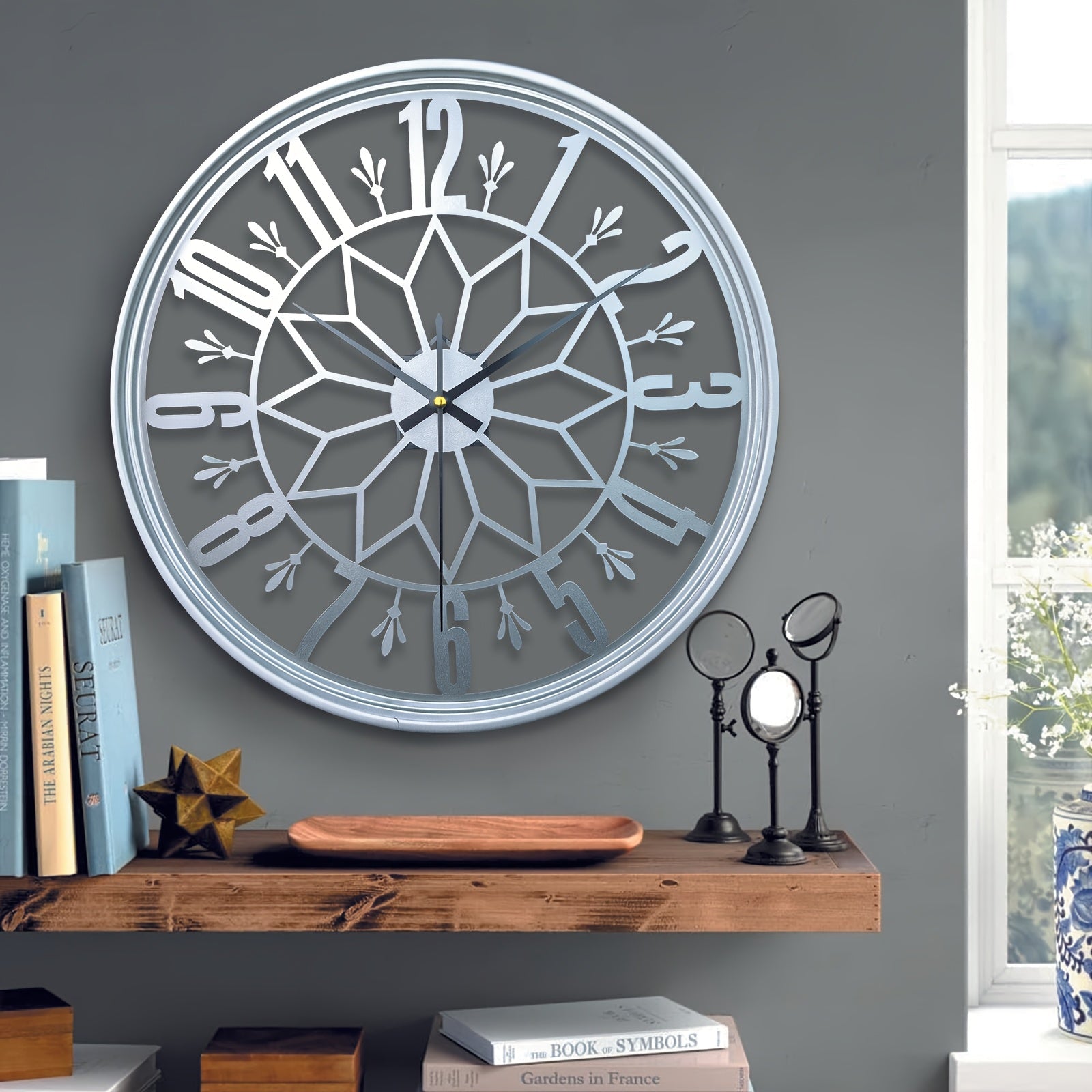 Industriële Wandklok 30cm Vintage Metaal Stille Beweging | Sansoti