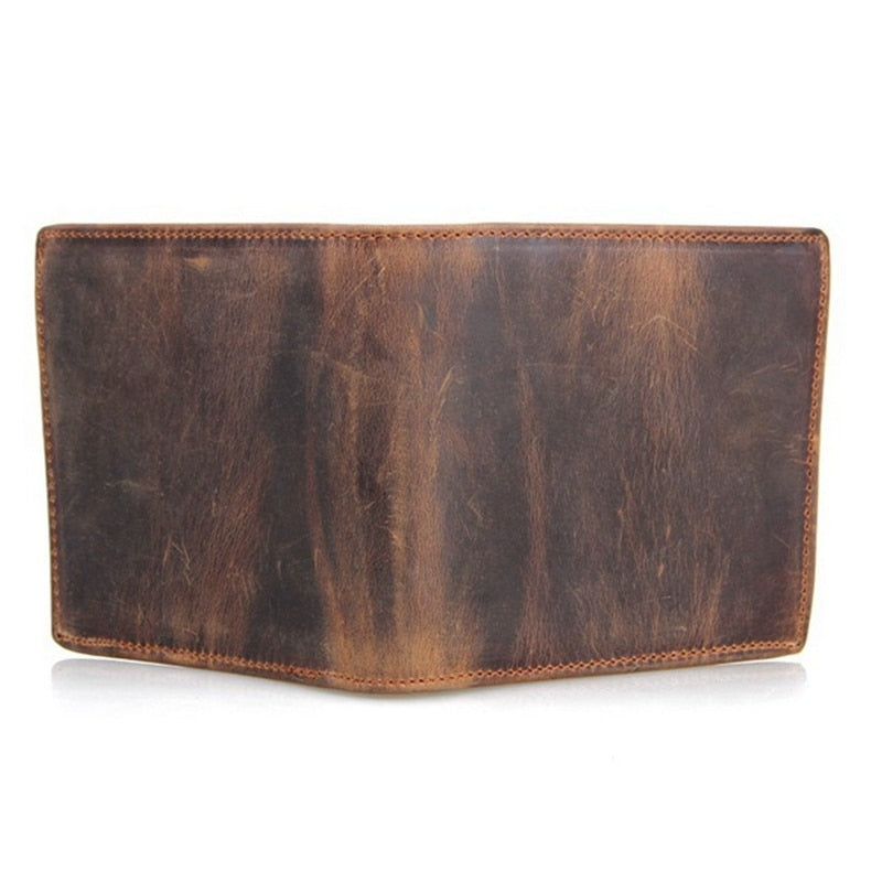 Vintage Leren Portemonnee Heren Dames Handgemaakt Rundleder Compacte Geldbeugel Klassiek Design Praktisch | Sansoti
