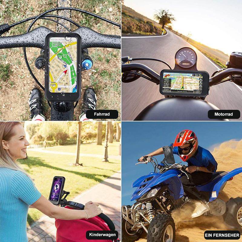 Waterdichte Telefoonhouder voor Fiets met 15W Draadloze Powerbank Zwart | Sansoti