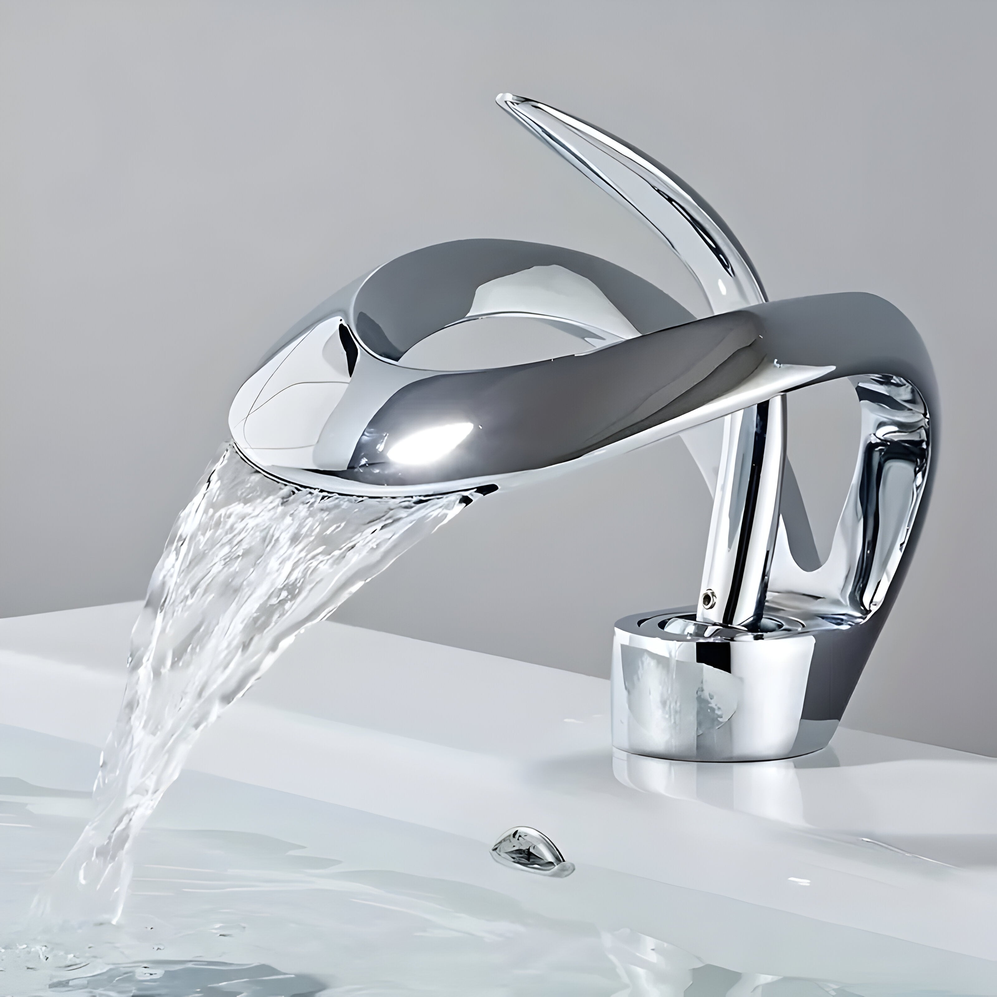 Waschtischarmatur Design Wasserfall Mischbatterie Messing Modern | Restfield
