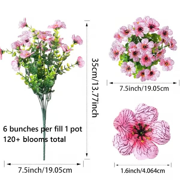 Kunstbloemen UV-Bestendig Gekleurd Binnenbuiten 120-480 Stuks Kleurvastheid | Sansoti