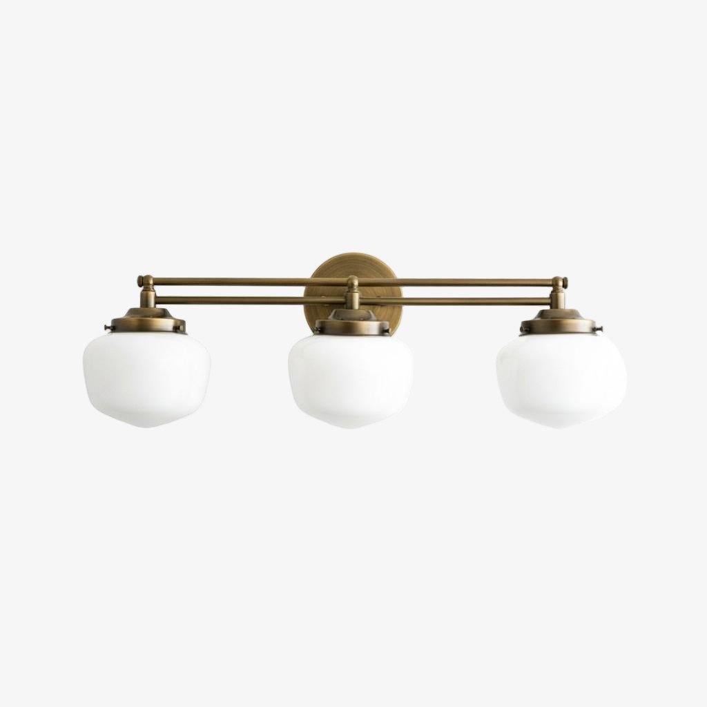Globe Wandlamp Klassieke Badkamer Schoolhouse Verlichting Mat Opaal Glas voor Spiegel en Wastafel | Sansoti