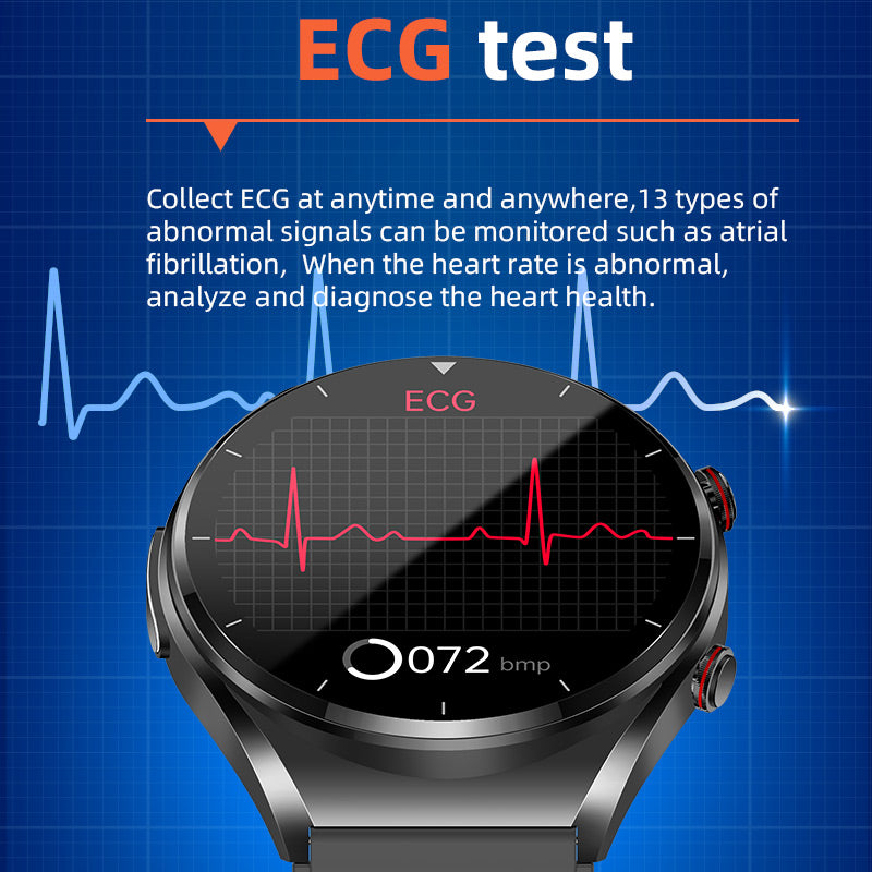 Smartwatch met Bloeddrukmeter ECG Hartslag Gezondheidsmonitor Horloge Fitness Tracker Sport | Sansoti
