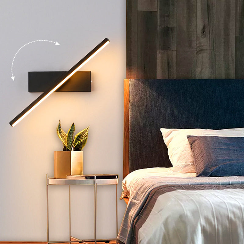 Modern LED Wall Light, Adjustable, Black and White, 30-50 cm, Accent Lighting for Hallway, Bedroom and Living Room | Sansoti