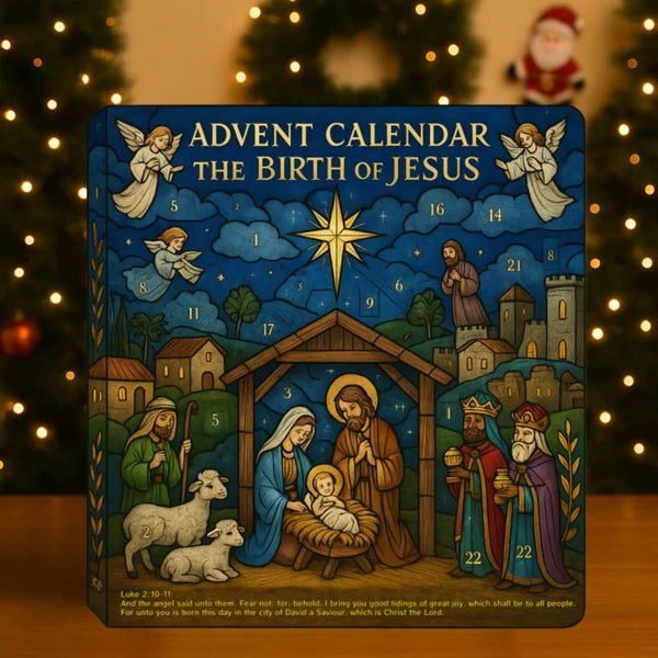 Adventskalender Kerstverhaal met 24 Figuurtjes voor Kerststalscène Bethlehem Decoratie Kerstmis December | Sansoti